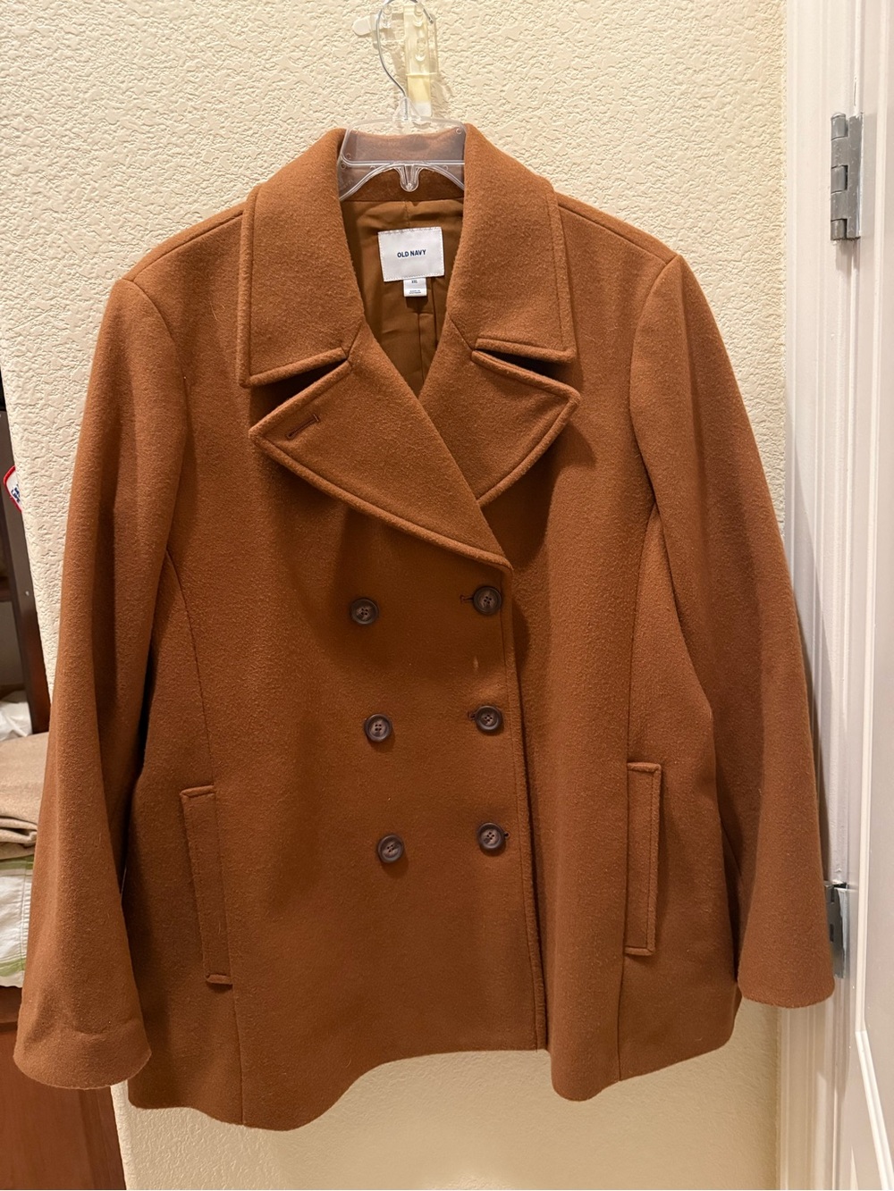 Old Navy Camel Brown Double-Breasted Peacoat Jacket | Size XXL - Picture 3 of 6